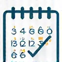 Icon of a calendar with a checkmark