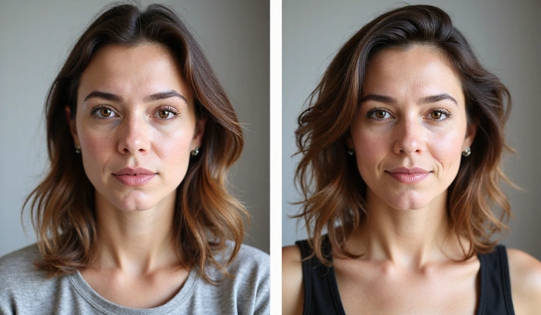 Jessica, before and after her transformation